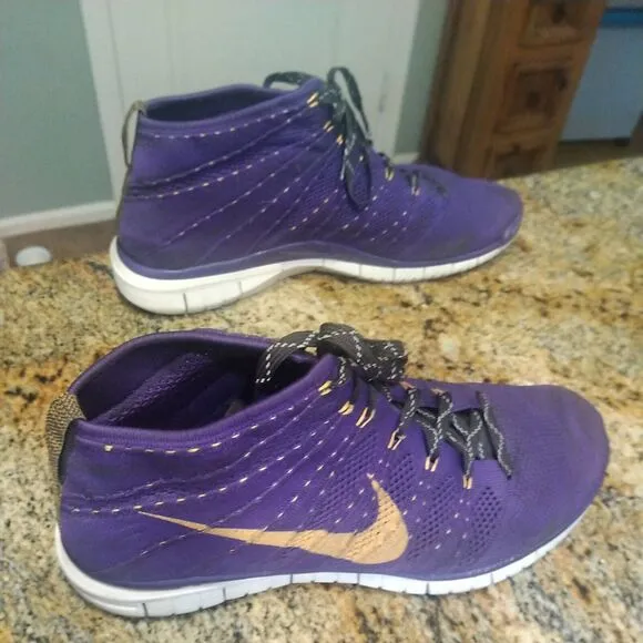 Nike 639700-500 Grape Men's Free Flyknit Chukka Running Shoes Size US 13