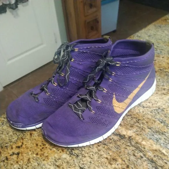 Nike 639700-500 Grape Men's Free Flyknit Chukka Running Shoes Size US 13