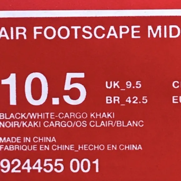 Nike Air Footscape Mid Utility Black White Cargo Khaki Shoes