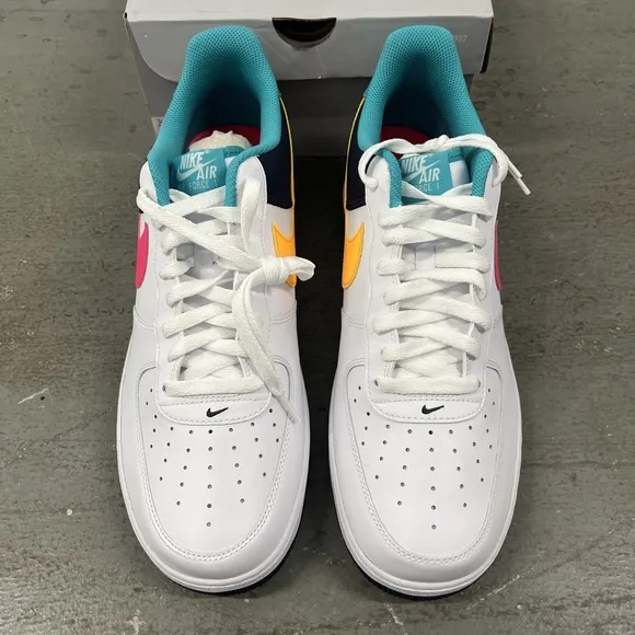 Nike Air Force 1 '07 Shoes White Thunder Blue Pink HF4849-100 Men Size 9