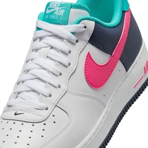 Nike Air Force 1 '07 Shoes White Thunder Blue Pink HF4849-100 Men Size 9