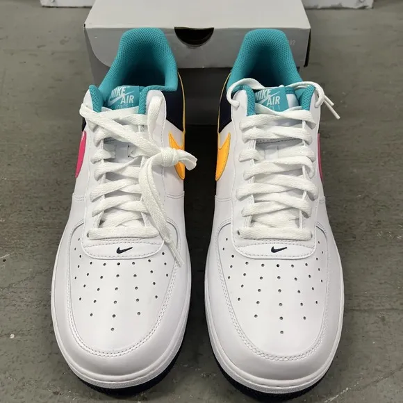 Nike Air Force 1 '07 Shoes White Thunder Blue Pink HF4849-100 Men Size 9
