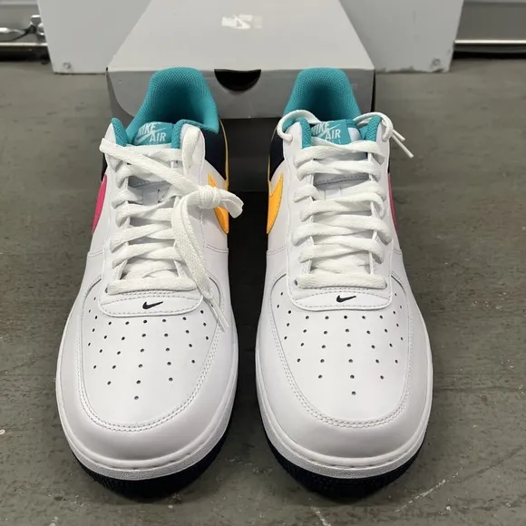 Nike Air Force 1 '07 Shoes White Thunder Blue Pink HF4849-100 Men Size 9