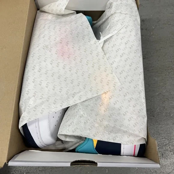 Nike Air Force 1 '07 Shoes White Thunder Blue Pink HF4849-100 Men Size 9