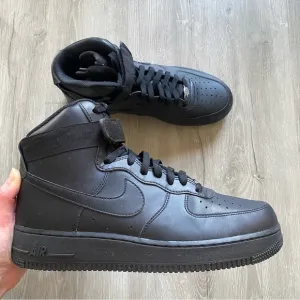 Nike Air Force 1 High Triple Black Basketball Shoes Men's Sneakers 9.5