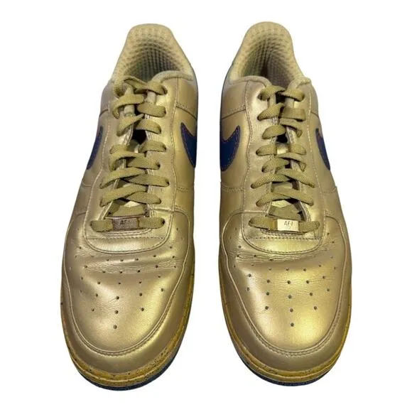Nike Air Force 1 Low Premium Barkley Pack Gold Leather Men size 12