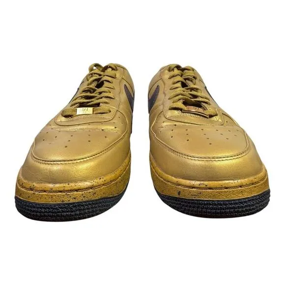 Nike Air Force 1 Low Premium Barkley Pack Gold Leather Men size 12