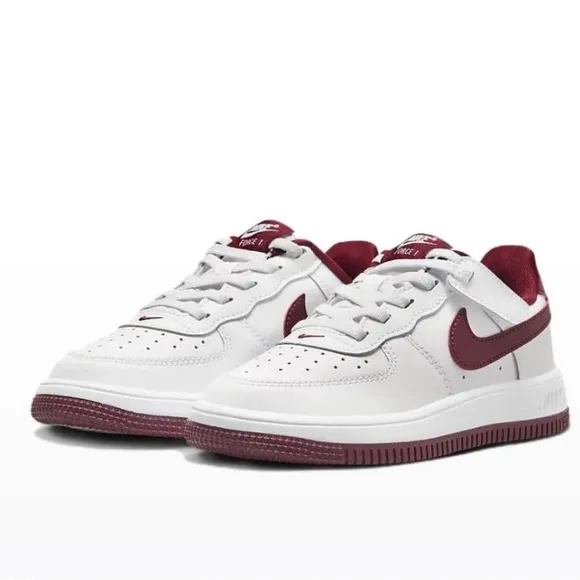 Nike Air Force 1 Low  Shoes Easy On Little Kids White Team Red Casual FN0237-105