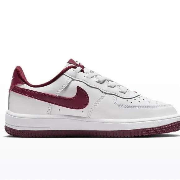 Nike Air Force 1 Low  Shoes Easy On Little Kids White Team Red Casual FN0237-105