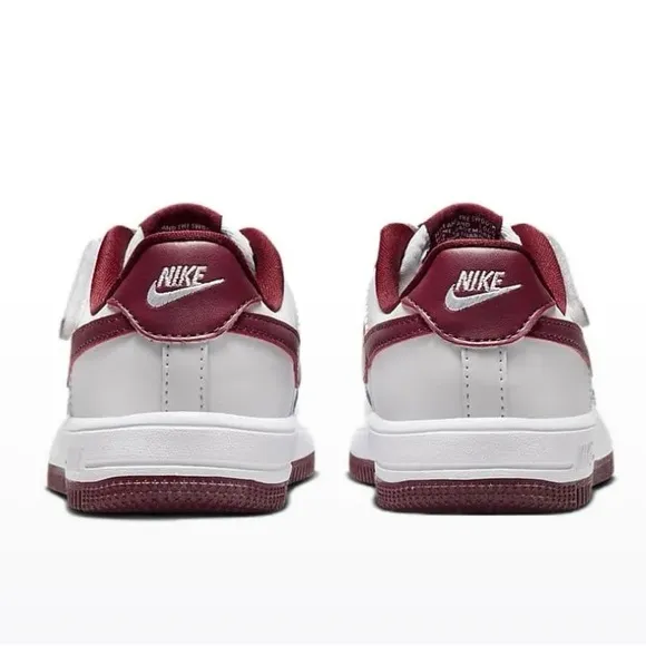 Nike Air Force 1 Low  Shoes Easy On Little Kids White Team Red Casual FN0237-105