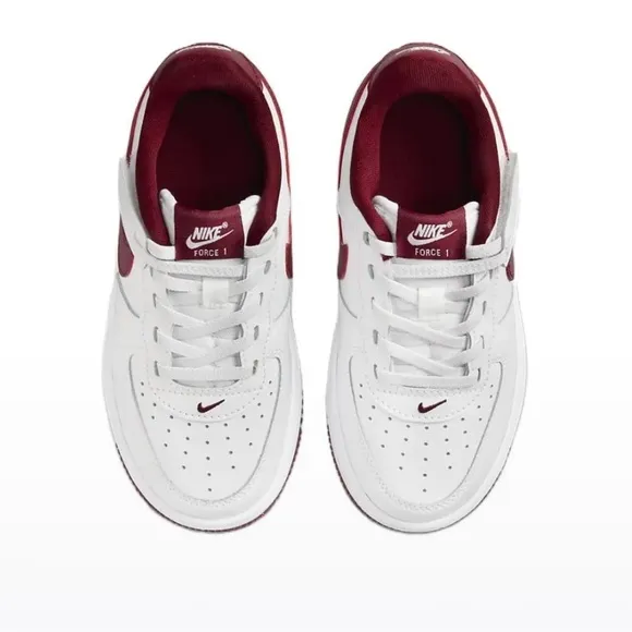 Nike Air Force 1 Low  Shoes Easy On Little Kids White Team Red Casual FN0237-105