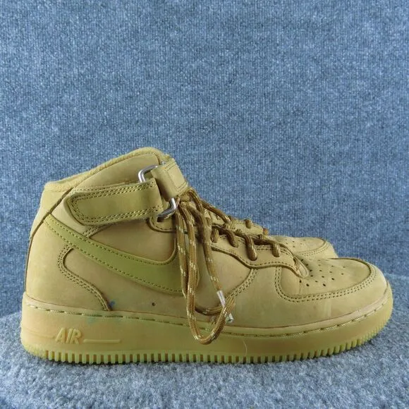 Nike Air Force 1 Mid 07 Men Sneaker Shoes Size 7 Medium Brown Leather Lace‎ Up