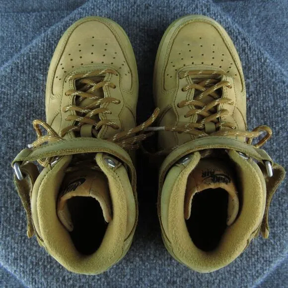 Nike Air Force 1 Mid 07 Men Sneaker Shoes Size 7 Medium Brown Leather Lace‎ Up