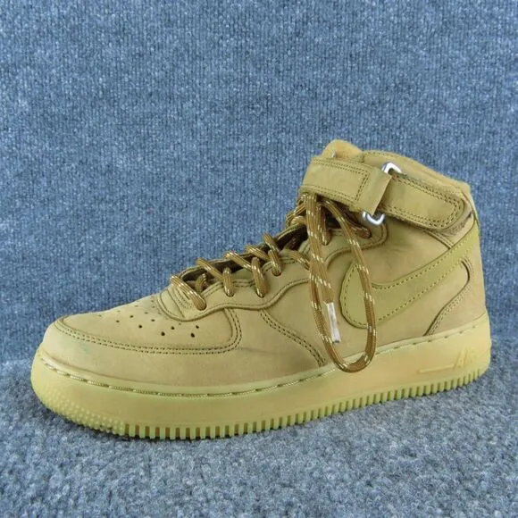 Nike Air Force 1 Mid 07 Men Sneaker Shoes Size 7 Medium Brown Leather Lace‎ Up