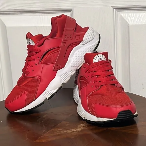 🔥🔥NIKE AIR HUARACHE Run - Red - Good Condition - Big Boys 7Y / Women Sz 8.5 🔥