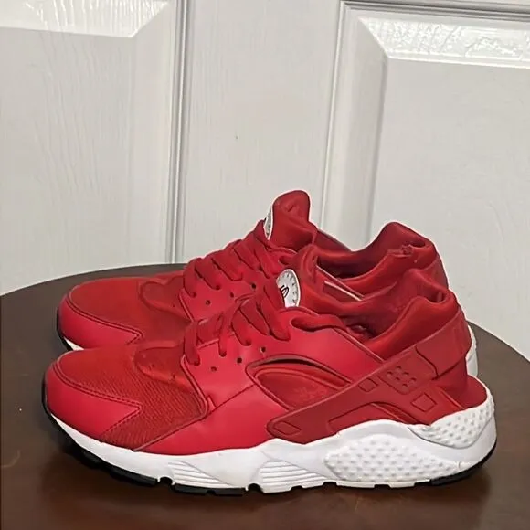 🔥🔥NIKE AIR HUARACHE Run - Red - Good Condition - Big Boys 7Y / Women Sz 8.5 🔥