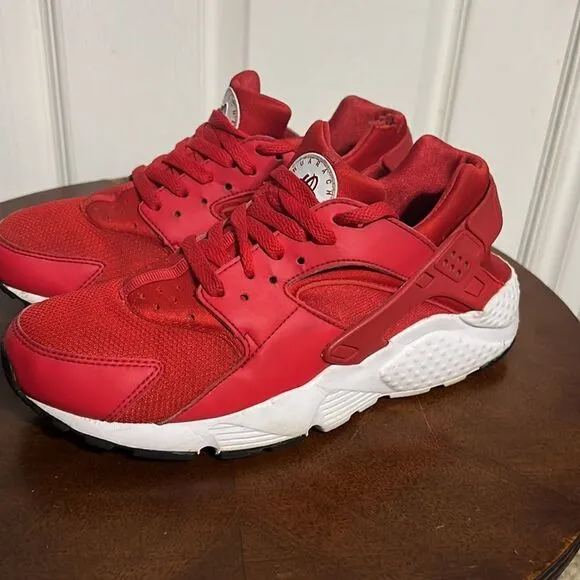 🔥🔥NIKE AIR HUARACHE Run - Red - Good Condition - Big Boys 7Y / Women Sz 8.5 🔥