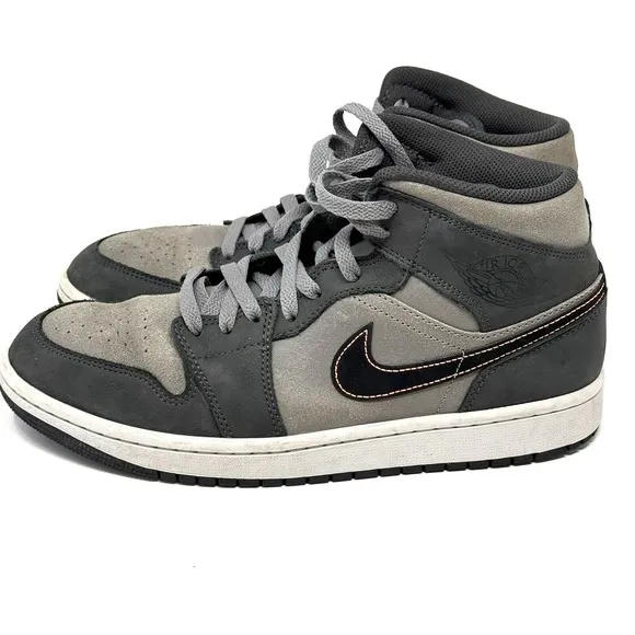 Nike Air Jordan 1 Mid SE Night Stadium Gray Shoes Mens FQ8338-017 Sz 9.5