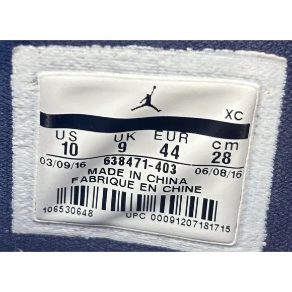 Nike Air Jordan 1 Retro AJKO Blue Quilted Sneakers Men Size 10 Shoes 638471-403