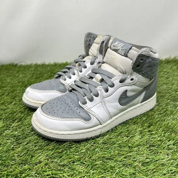 Nike Air Jordan 1 Retro High Stealth Youth Size 3.5Y 575441 037 White Grey Shoes