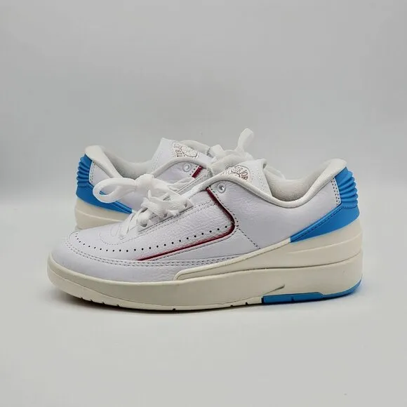 Nike Air Jordan 2 Retro Low UNC to Chicago Women's Sz 6.5 White Blue Shoes