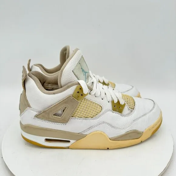 Nike Air Jordan 4 Retro Men Size 7Y Women 8.5 487724-118 Sand Linen Shoes