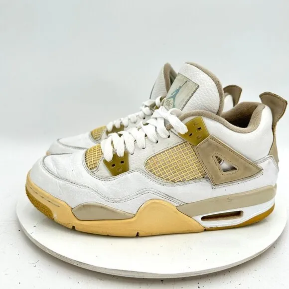 Nike Air Jordan 4 Retro Men Size 7Y Women 8.5 487724-118 Sand Linen Shoes
