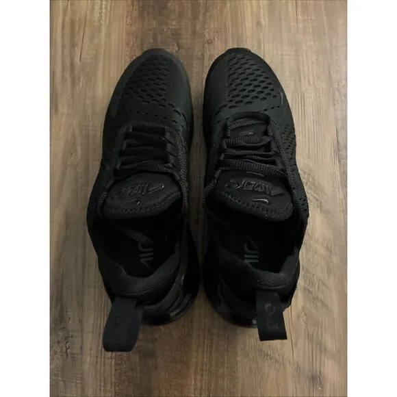 Nike Air Max 270 Women Size 7.5 Triple Black Running Shoes AH6789-006 New