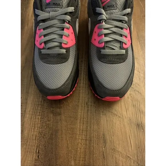 Nike Air Max 90 Men Size 9 Black Grey Hyper Pink Shoes DM0029-010 New