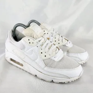 Nike Air Max 90 Triple White OG Shoes DH8010-100 Clean 2021 Rare Women Size 8.5‎