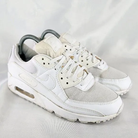 Nike Air Max 90 Triple White OG Shoes DH8010-100 Clean 2021 Rare Women Size 8.5‎