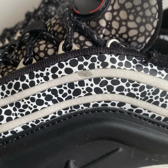 Nike Air Max 97 Shoes Women 9.5 Black White Special Edition SE Safari - SZ 7