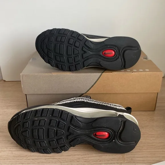 Nike Air Max 97 Shoes Women 9.5 Black White Special Edition SE Safari - SZ 7
