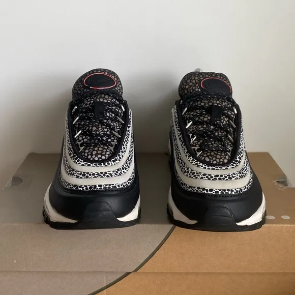 Nike Air Max 97 Shoes Women 9.5 Black White Special Edition SE Safari - SZ 7
