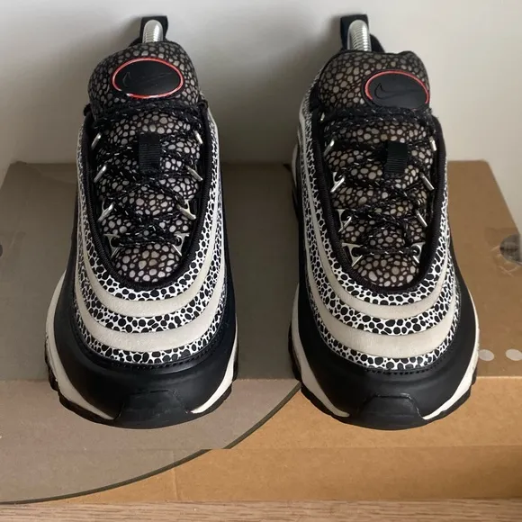 Nike Air Max 97 Shoes Women 9.5 Black White Special Edition SE Safari - SZ 7