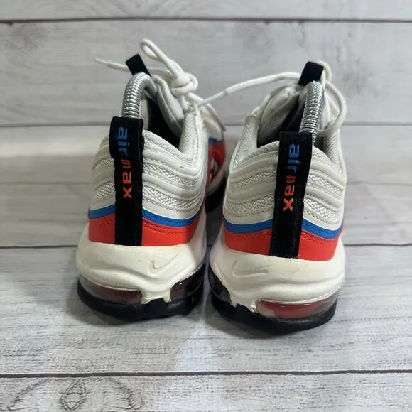 Nike Air Max 97 Shoes Women 9.5 Double Swoosh 2022 DV2222 100 Red Blue White