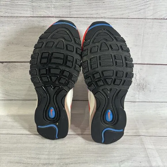 Nike Air Max 97 Shoes Women 9.5 Double Swoosh 2022 DV2222 100 Red Blue White