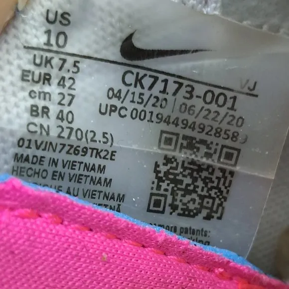 Nike Air Max Up CK7173-001 SZ 10 WOMEN Gray Pink Running Shoes