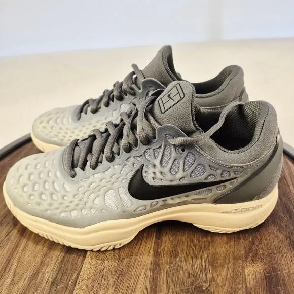 Nike Air Zoom Cage 3 HC Dark Grey Orange Womens Tennis Shoes Sz 7.5 918199-001