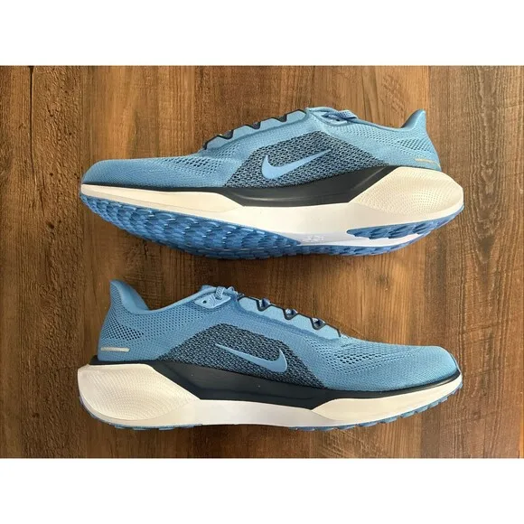 Nike Air Zoom Pegasus 41 Men Size 12.5 UNC Tarheels Blue White Running Shoes