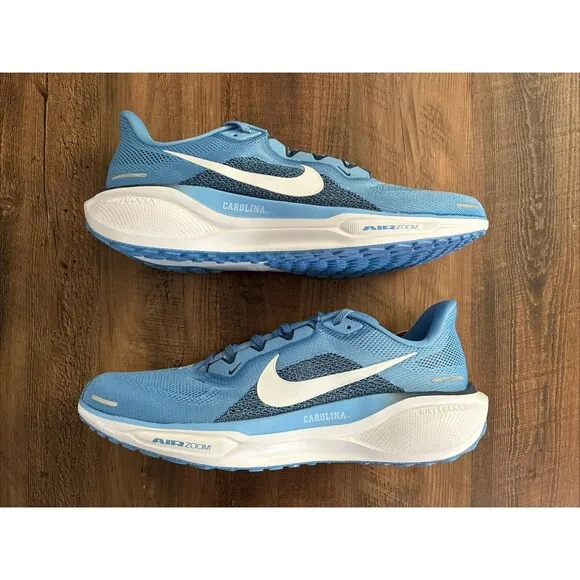 Nike Air Zoom Pegasus 41 Men Size 12.5 UNC Tarheels Blue White Running Shoes
