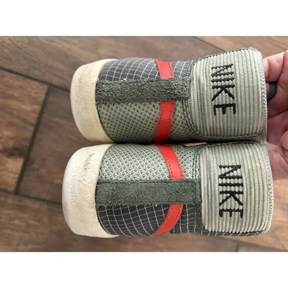 Nike Blazer Mid 77 Patch Dutch Green Team Orange Men Skate Shoes DD1162-300 Sz 9
