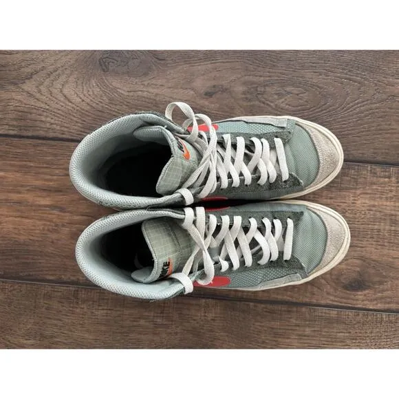 Nike Blazer Mid 77 Patch Dutch Green Team Orange Men Skate Shoes DD1162-300 Sz 9