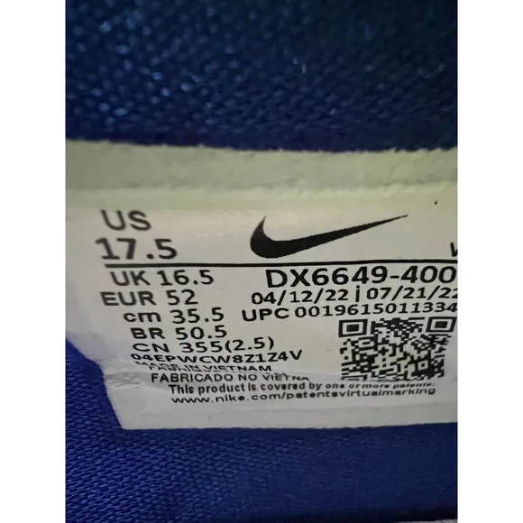 Nike Cosmic Unity 2 Promo Basketball Shoes Game Royale DX6649-400 Men Size 17.5