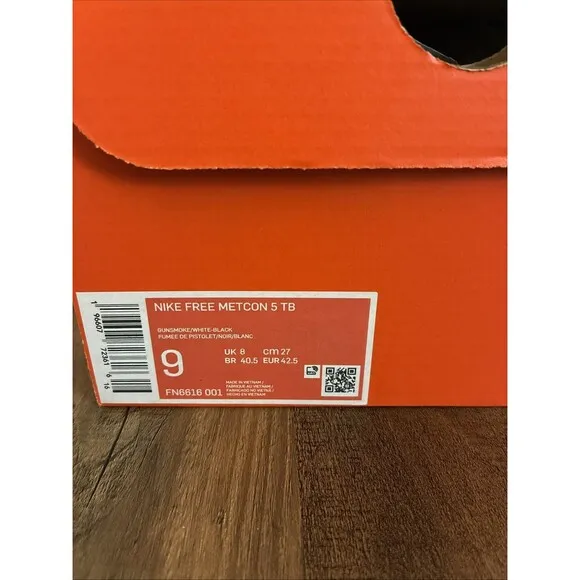 Nike Free Metcon 5 TB Gunsmoke Grey Men Size 9 Gym Training Shoes FN6616-001
