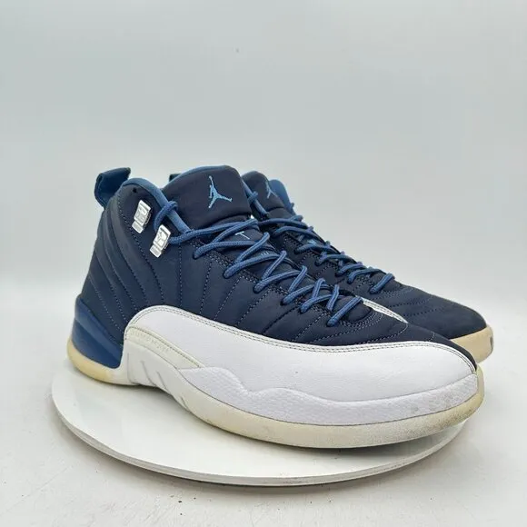 Nike Jordan 12 Retro Men Sz 12 130690 404 Indigo Stone Blue Legend White Shoes