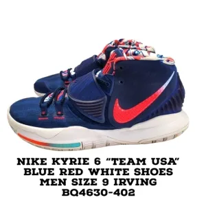 Nike Kyrie 6 “Team USA” Blue Red White Shoes Men Size 9 Irving BQ4630-402