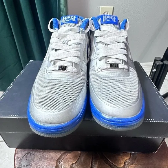 Nike Lunar Force 1 Fuse City (La) Men 577666-001 Silver Blue Shoes MEN Size 11