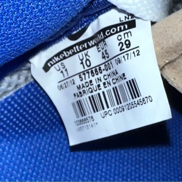 Nike Lunar Force 1 Fuse City (La) Men 577666-001 Silver Blue Shoes MEN Size 11