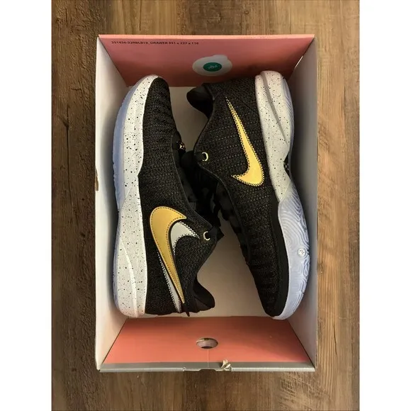Nike Men Size 6 LeBron 20 Black Metallic Gold Basketball Shoes DJ5423-003